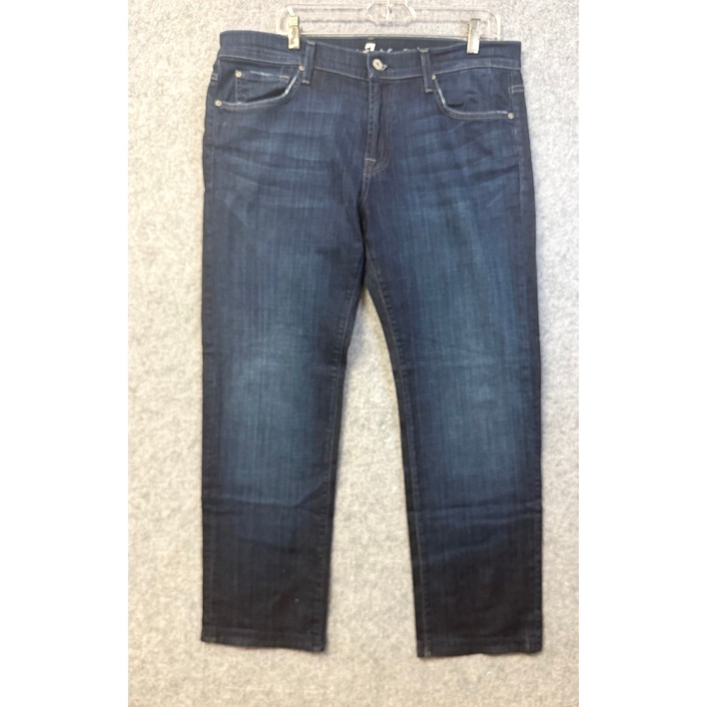 7 For All Mankind Austyn Relaxed Straight Leg Dark Wash Denim Jeans Womens Sz 36